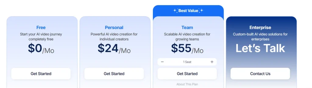 AI Video Generator Pricing
