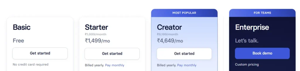 AI Video Generator Tool Pricing
