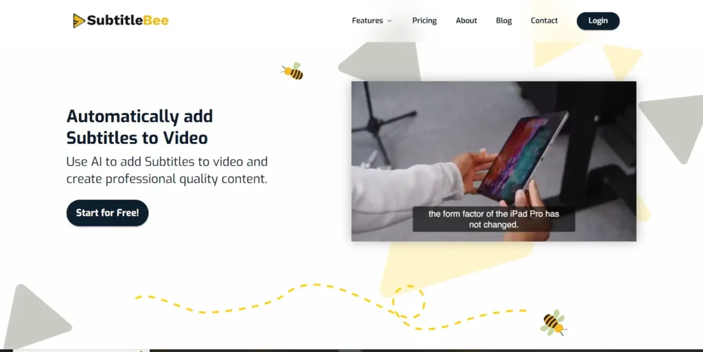 subtitlebee homepage
