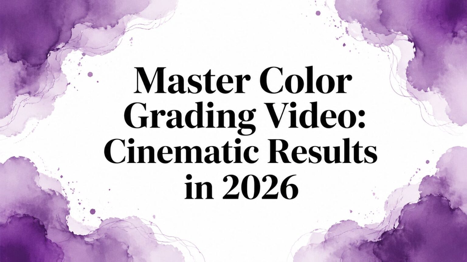 Master Color Grading Video: Cinematic Results in 2026